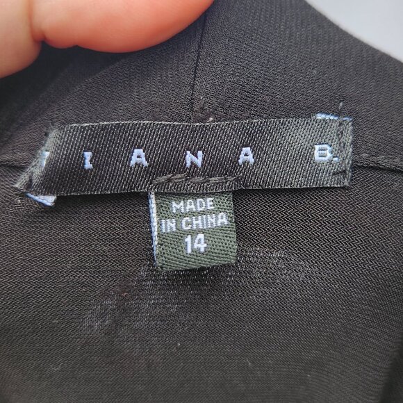 Tiana B Black Sleeveless Dress V-Neck Pleats Solid Stretch - Picture 14 of 16